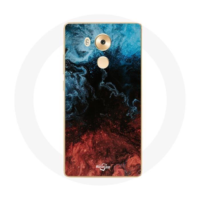Coque pour Huawei Mate 8 fond de texture abstraite rouge noir bleu