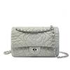 Elegant Xiangfeng Camellia Diamond Women's Bag: Textured, Fashionable High Goat Leather Chain Crossbody Shoulder Bag