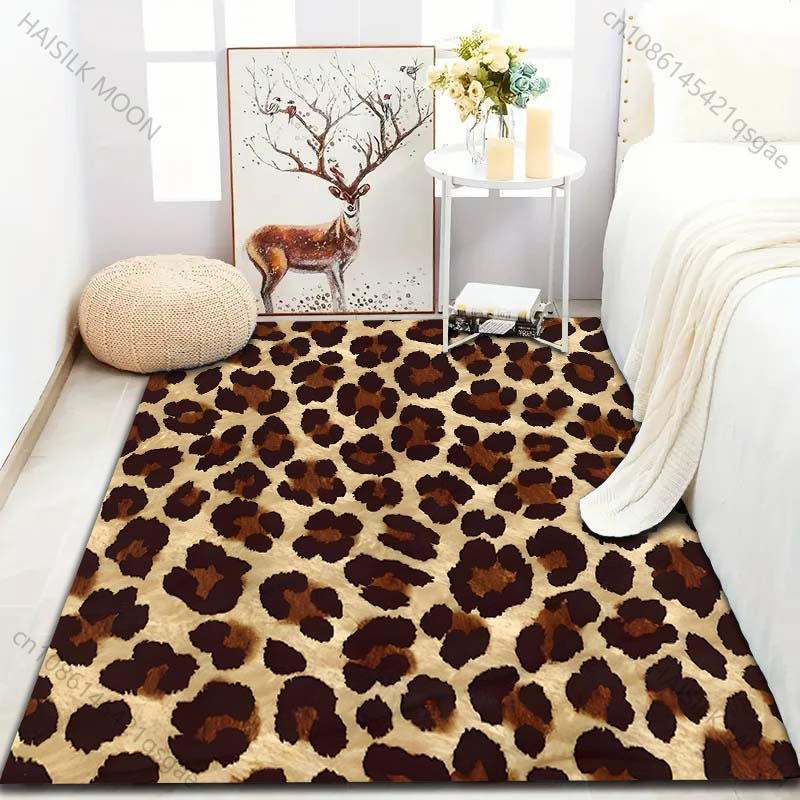 1 шт. Ковер с принтом дикого леопарда для гостиной, спальни, дивана, придверный коврик, декор, ковер для зоны дивана, нескользящий коврик для пола, большой размер