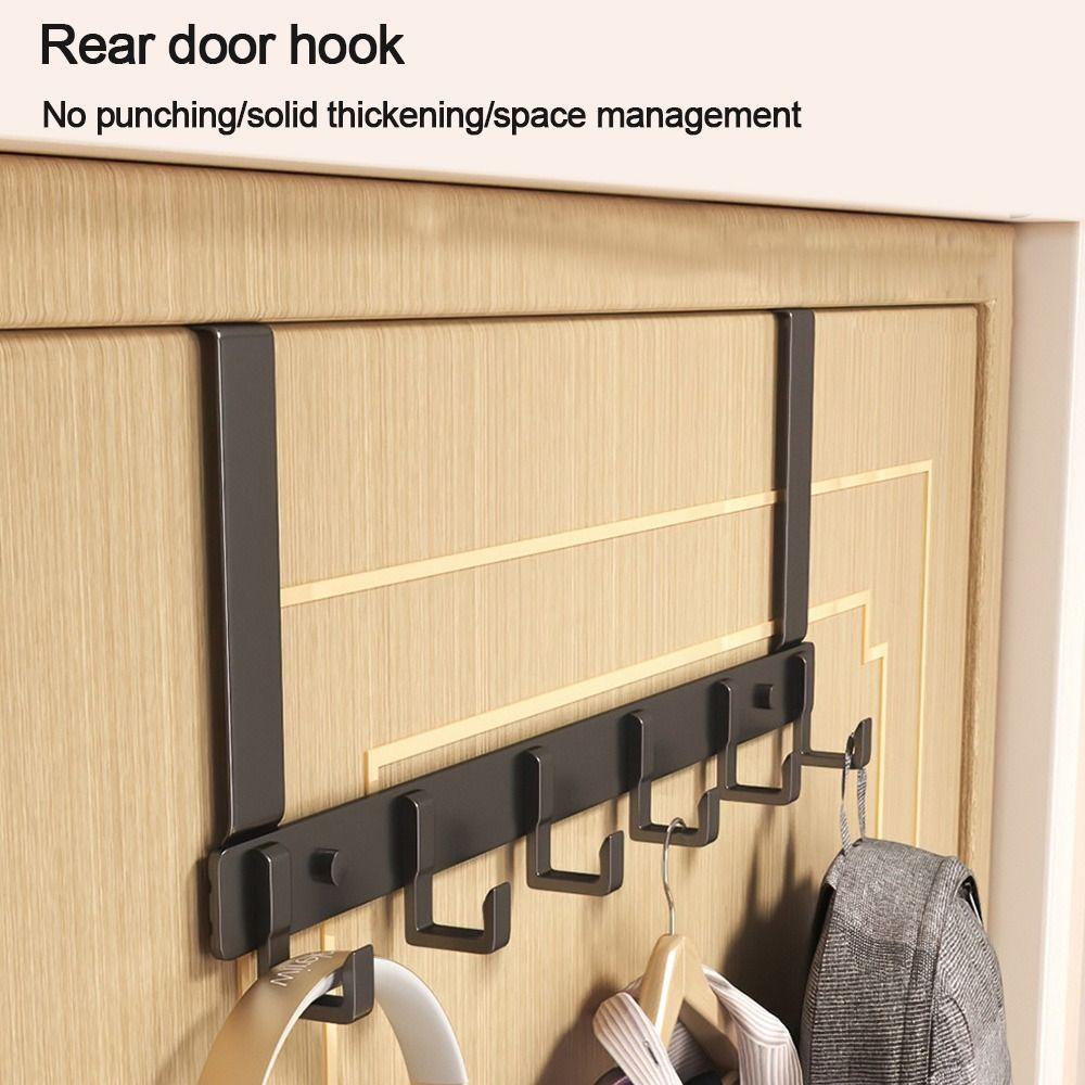 Portable Storage Hooks 6 Hooks Hanging Rack Door Hanger Hook Coat Hat Towel Hanger Storage Holder