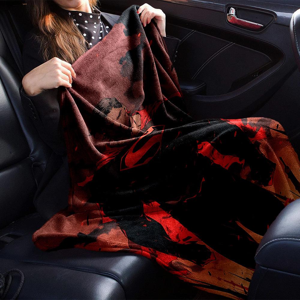 1pc Superman black suit Flannel Blanket Soft Warm Throw for Home, Office, Travel, All-Season Cozy Bedding GiftL1100