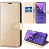 Case for Xiaomi Redmi Note 13 Pro+ 5G - Note 13 Pro Plus 5G, Leather Effect with Card Holder, Shockproof Protection - Gold