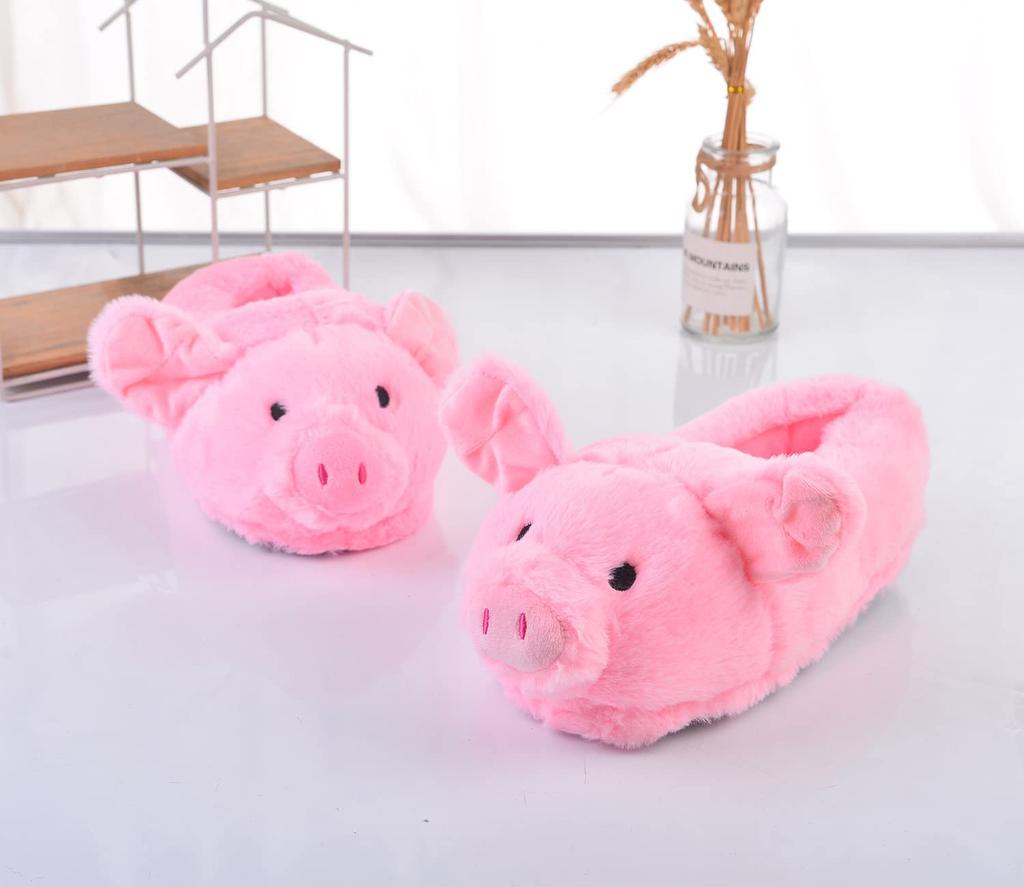 Розовые тапочки Holy Pig, домашняя обувь для пар, женские пушистые шлепанцы, меховые шлепанцы, кавайная домашняя обувь, женские милые плюшевые тапочки Piggy