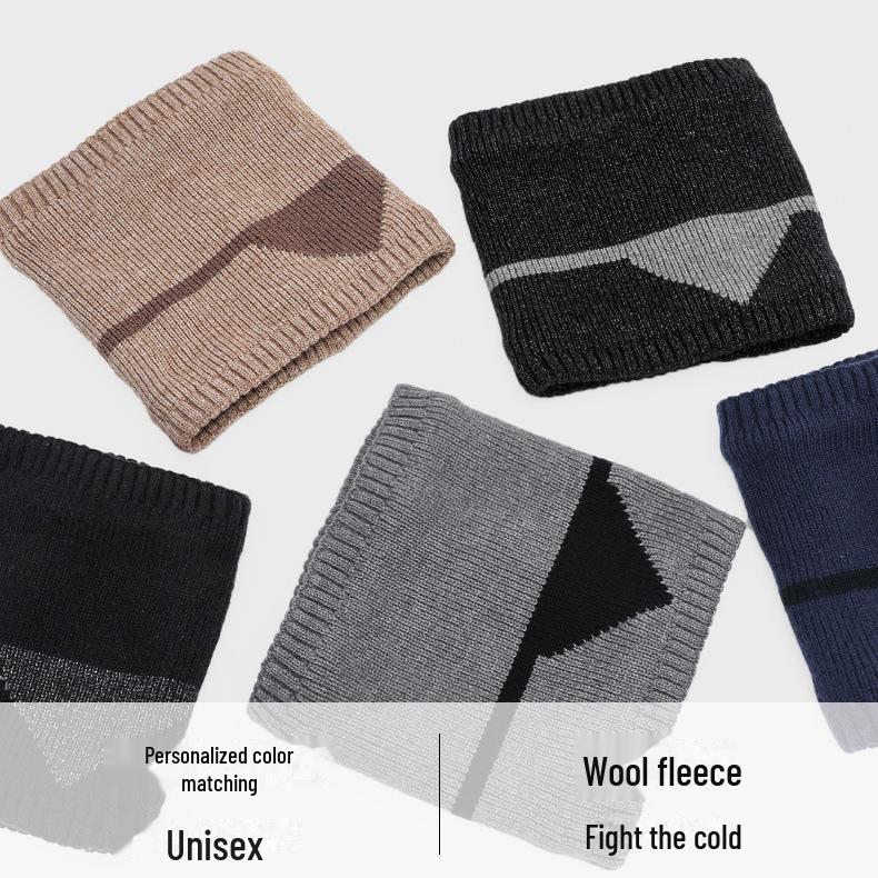 Мужской модный зимний шерстяной трикотажный шарф для шеи