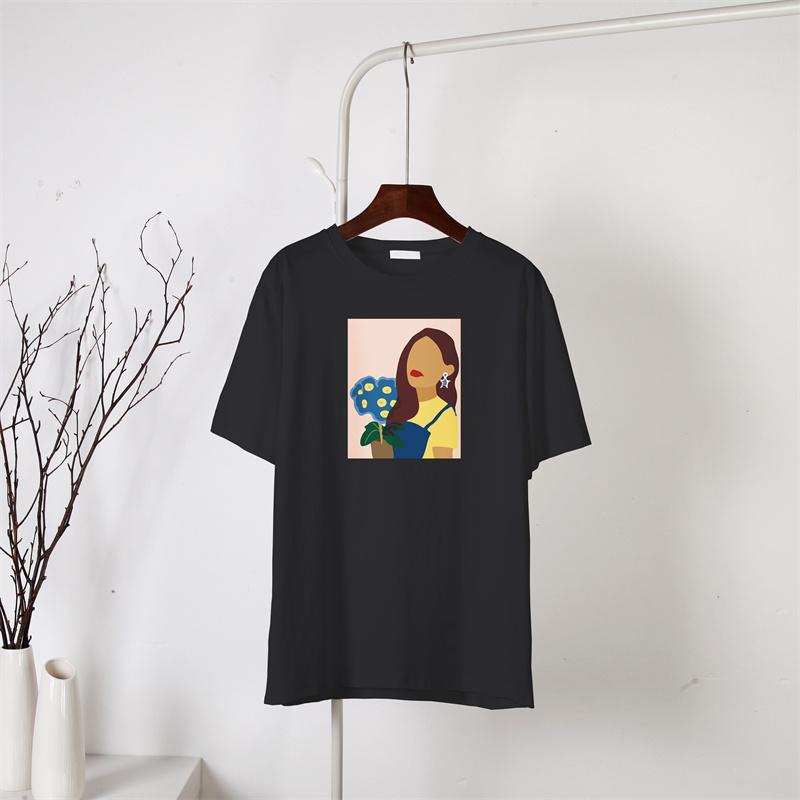 Hirsionsan новая футболка в стиле Харадзюку с графическим принтом, женская футболка из 100% хлопка с короткими рукавами, летний мягкий пуловер большого размера, топ