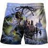 Carp Fish Graphic Beach Shorts Men 3D Swimming Board Shorts Beach Running Shorts Summer Surfing Beach Casual Loose Pants