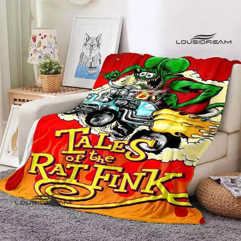 Одеяло в стиле аниме Tales of the Rat Fink, одеяло для пикника, фланелевое мягкое и удобное домашнее дорожное одеяло, одеяло для кровати, подарок на день рождения