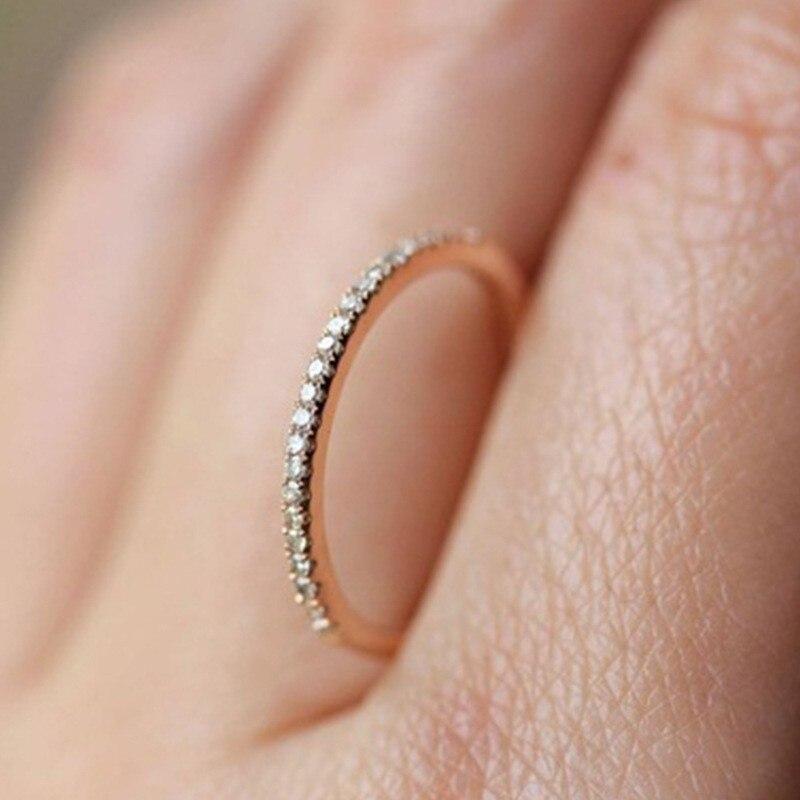 Однорядное кольцо для пары с цирконом, розовое золото, простое нишевое кольцо высокого класса, ювелирное изделие, подарок