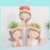 Очаровательный смоляной кашпо для суккулентов, восхитительный цветочный горшок в виде девочки для декора дома и сада