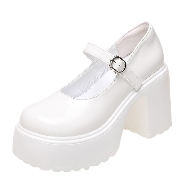 Women's Fashion Platform Pumps Super High Heels Buckle Strap Mary Jane Shoes Goth Party
