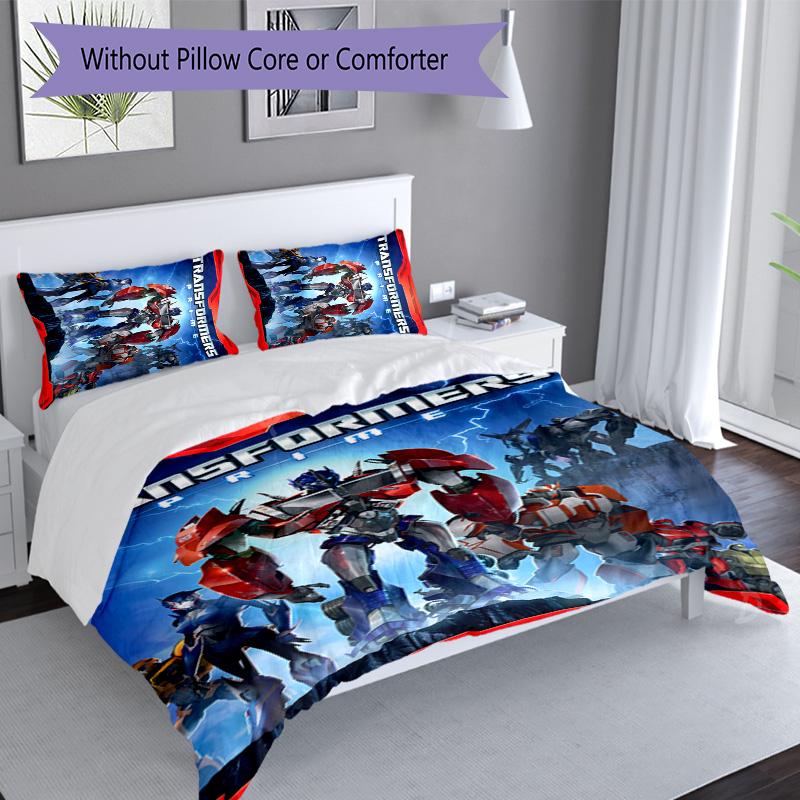 3pcs Bumblebee and Optimus Prime3 pattern bedding set duvet cover set includes duvet cover &pillowcases, perfect all season bedroom decoration & gift