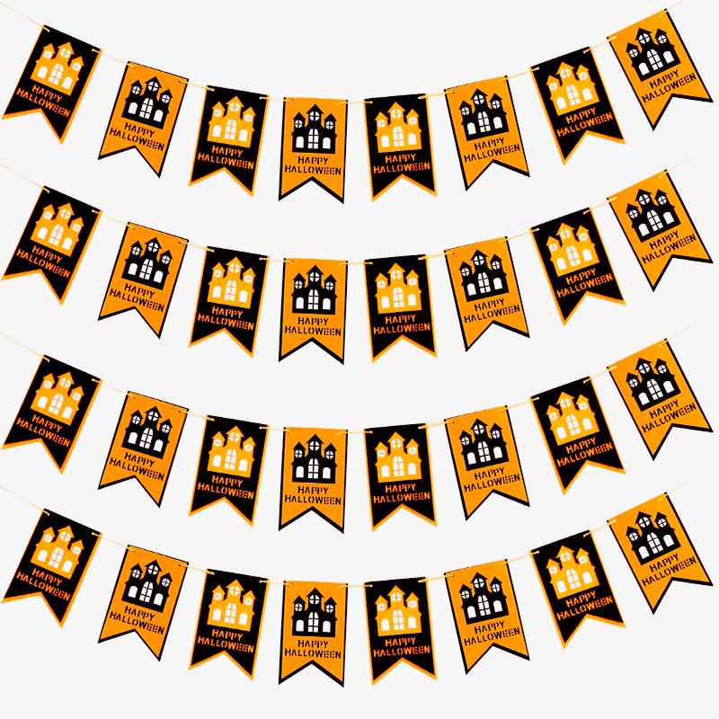 Halloween Pumpkin Lantern Hanging Flag Ornament for Bar or Door Decor Scene Props