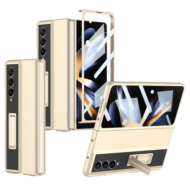 Для Samsung Galaxy Z Fold 4 чехол жесткий ПК телефон чехол с закаленным стеклом экран защитный кронштейн для Galaxy Z Fold4
