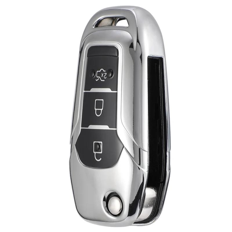 3 Buttons For Ford Figo 2017 Mondeo 5 Ecosport Puma 2020 Fiesta Mk8 Everest Ranger TPU Car Remote Key Case Cover Shell Fob
