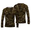 Spring and Autumn Men's Hunting Breathable T-Shirt Long Sleeve Outdoor Sports Crewneck Tops Forest Camouflage Top Tees 6XL
