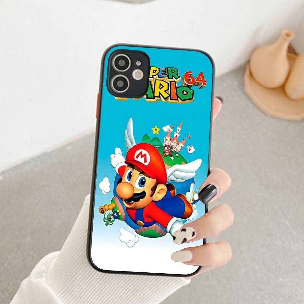 Hot Games Super Marioes Phone Case for iPhone 14 11 12 13 Mini Pro Max 8 7 Plus X XR XS MAX Translucent Matte Cover