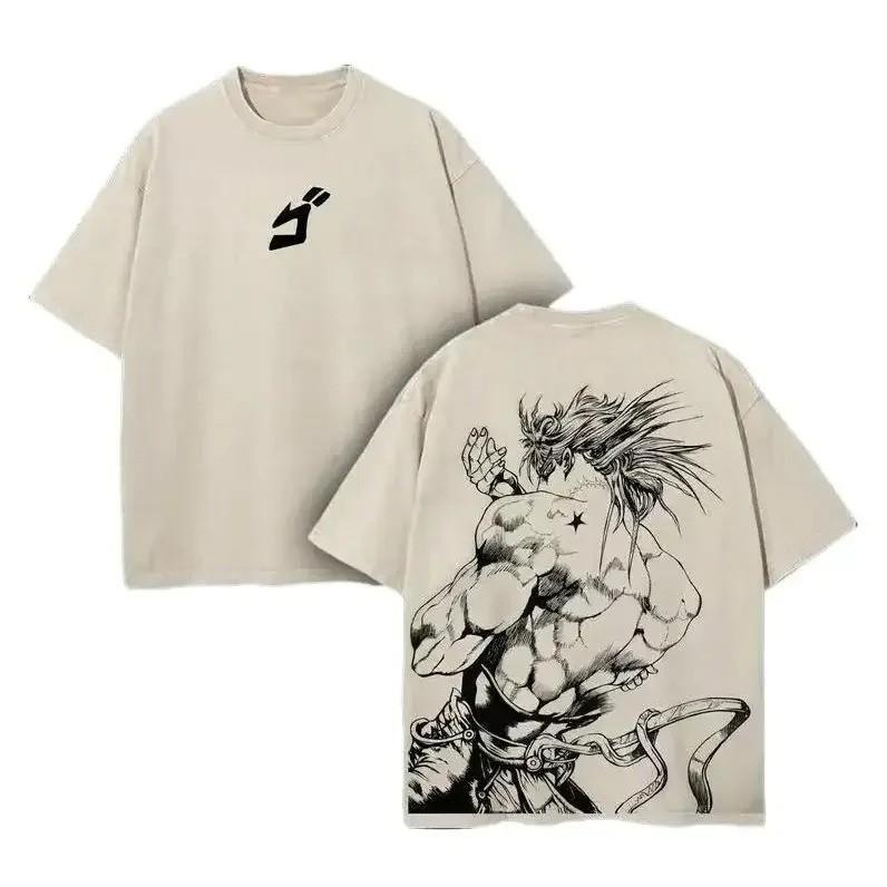 Футболка Дио Брандо JoJo's Bizarre Adventure Аниме Манга Мужская Ретро Стирка Хлопок