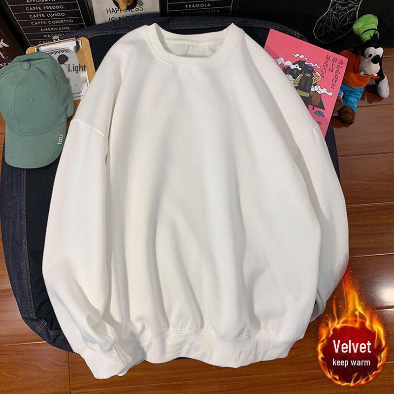 Мужская модная белая толстовка свободного кроя с длинными рукавами - мода весна/осень