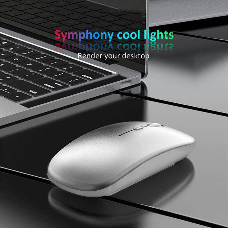 2.4G Wireless Mouse Silent Rechargeable Mouse PC Bluetooth Mouse Charging Luminous USB Portable Mouse