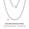 Rinntin Solid 925 Sterling Silver Italian 1 .3 /1 .5 /2 .0mm Circle Rolo Link Chain Necklace For Women Trendy Chain Jewelry Sc61