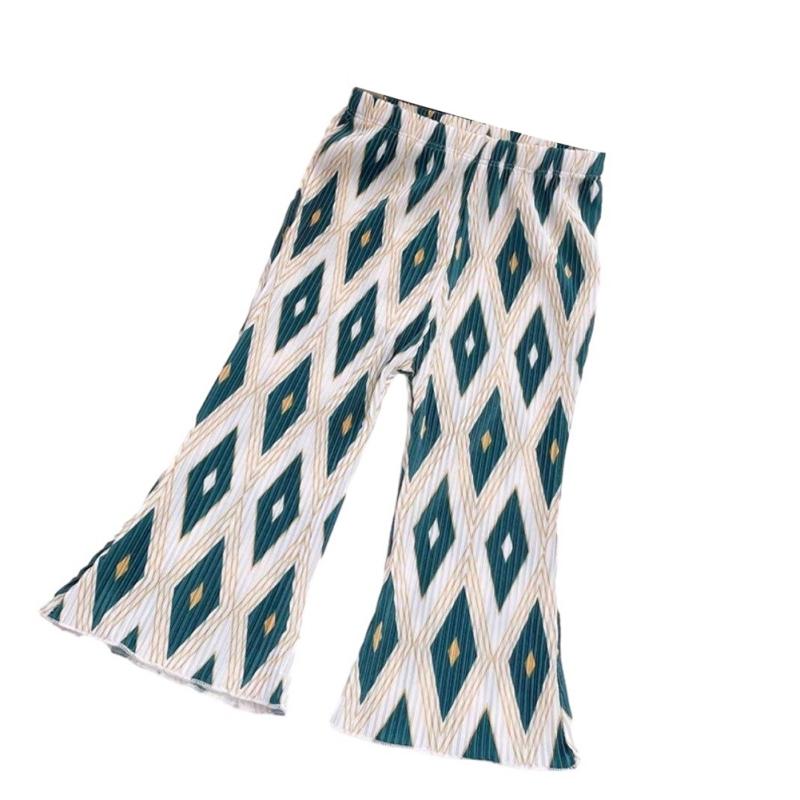 Расклешенные брюки для девочек, детские принтованные брюки, летние детские тонкие брюки с защитой от комаров