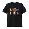 Женская футболка MOM LIFE Подсолнух Тай-дай Хиппи Мама День Матери Черный винтажный Стирка Слегка дизайнерская одежда мода