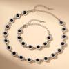 Colorful zircon necklace and bracelet two-piece set for women, fashionable and luxurious full-diamond jewelry set, decorative accessories for women