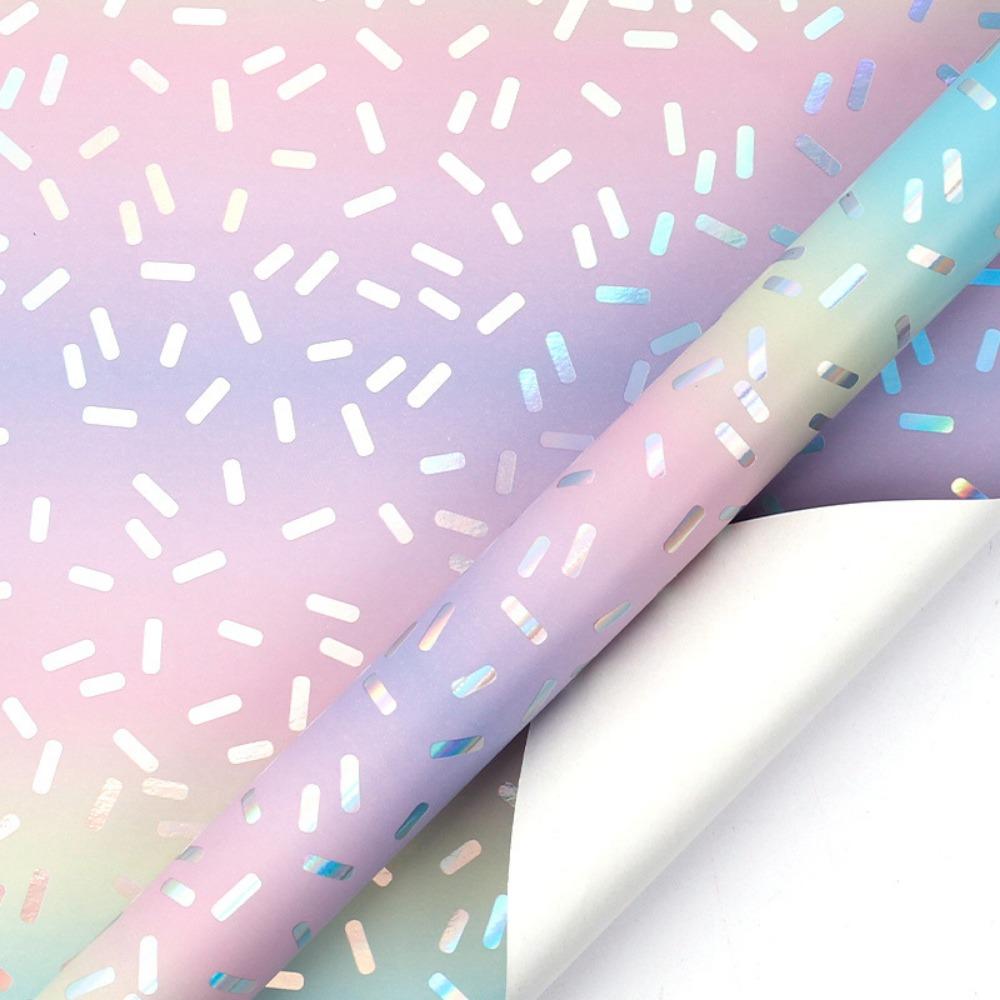 Happy Birthday Gift Wrapping Paper Colorful Iridescent Holographic Paper Valentine's Day