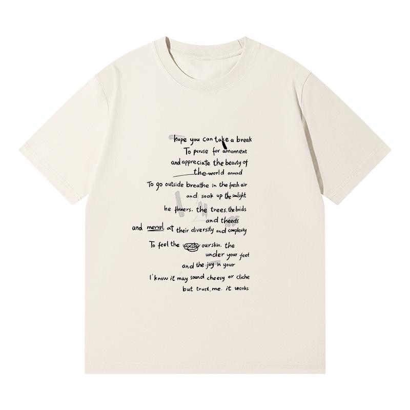 Women's Korean Style Cotton Letter Print Short Sleeve Loose T-shirt - Summer Student Fashion Top