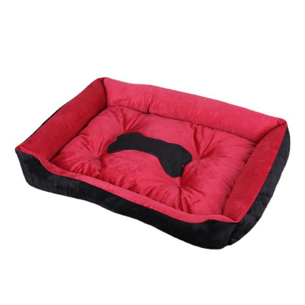 Soft Winter Bone Pattern Dog Nest Comfortable Dog Baskets Bed Warm Dog House Dog Sofa Bed  Winter