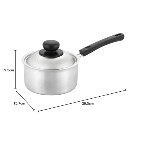 Yoshikawa Cook Easy Saucepan, 14cm, Gas and Induction Compatible, Stainless Steel, Made in Japan, SJ3318, Silver