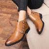 Designer Dress Office Men's Casual Shoes Business Winter Platform Formal Leather Boots Fashion Luxury Chelsea Couple Ankle Boot