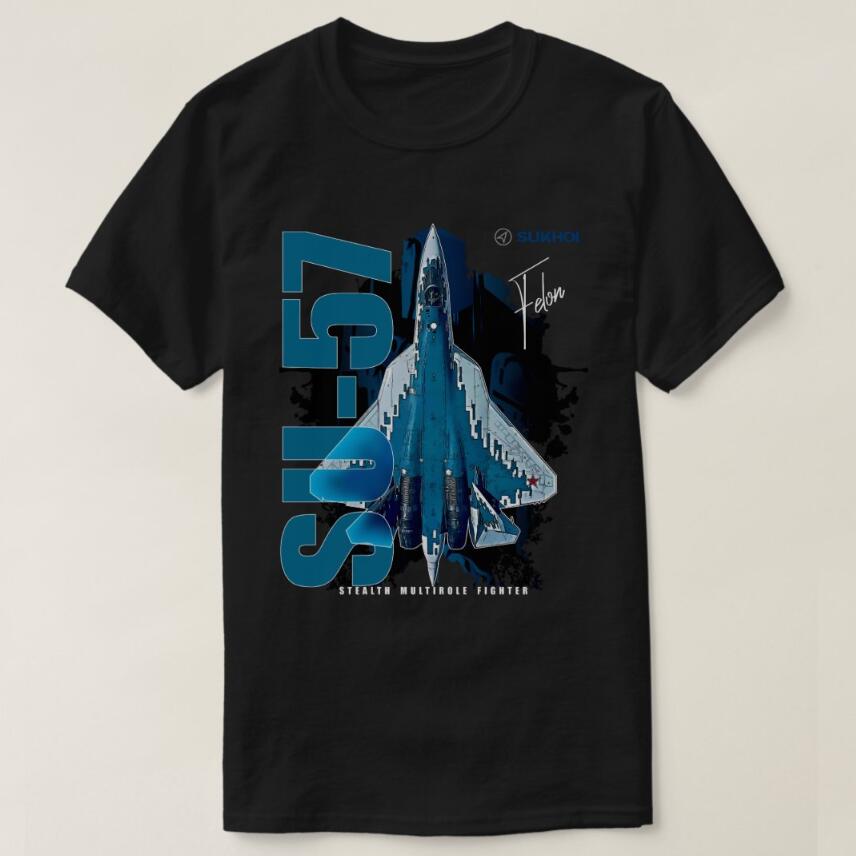 Su-57 Stealth Multirole Fighter Aircraft T-Shirt Short Sleeve Casual Cotton O-Neck T Shirts