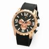 Salvatore Marra Chronograph Rubber Watch SM22111-PGBKBK 10 ATM Water Resistant Date Display Pink Gold & Black