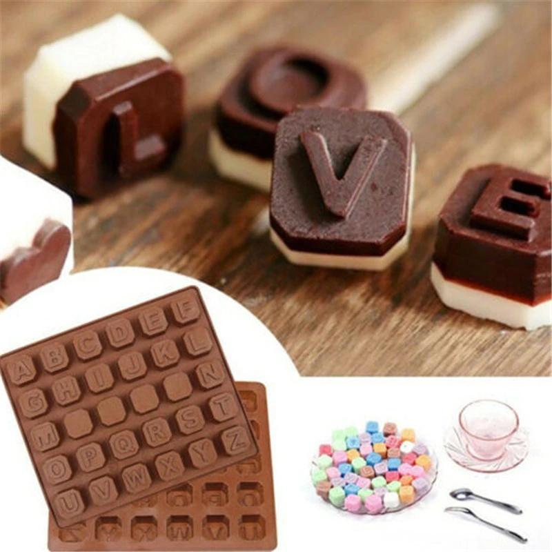 26 English Letters + 4 White Board Silicone Mold Ice Cube Chocolate Mould Cake Decoration DIY Gadgets Kitchen Bar Accessories