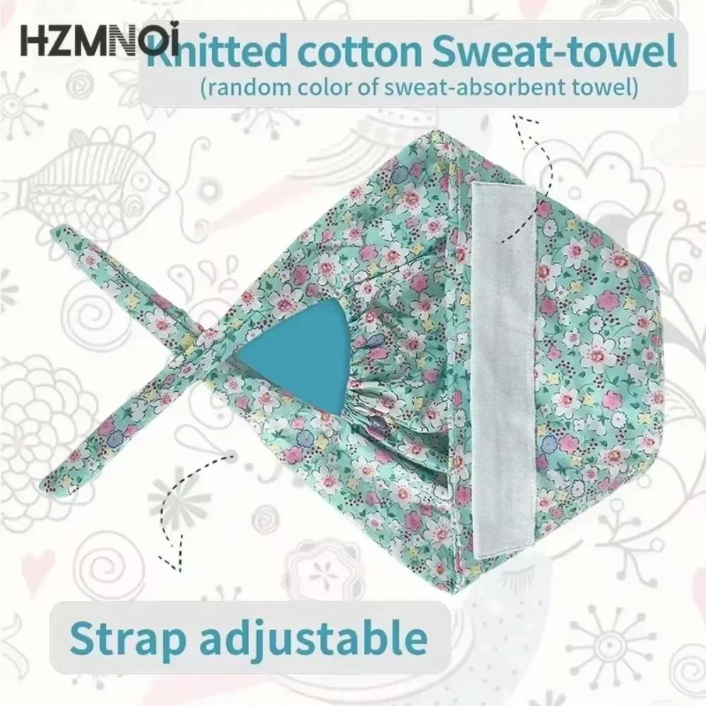 HZMNOI 100% Хлопок Хирургические Шапочки с Принтом Завязки Эластичная Секция Медсестра Шапочка Скраб для Мужчин Женщин Больница Медицинские Шапочки Новинка