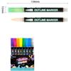 1 Set 8/12 Colors Self-Outline Metallic Markers Glitter Writing Drawing Pens For Christmas Card Writing Double Line Outline Pens