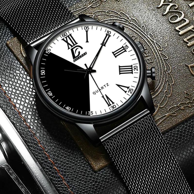 Fashion Mens Watches Casual Quartz Wrist Watch for Men Luxury Business Black Watch Male Clock