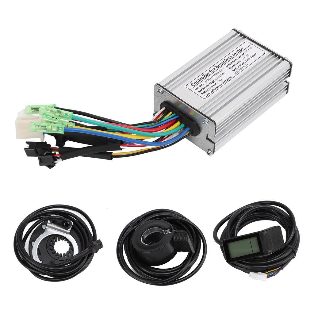 36V 48V 350W Electric Motor Controller Kit 17A Brushless Motor Controller with KT LCD4 Display Panel Sensor Throttle