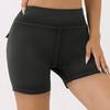 Женские бесшовные шорты для йоги с задним карманом, подтягивающие ягодицы и рюши, велосипедные колготки для тренировок, шорты для спортзала