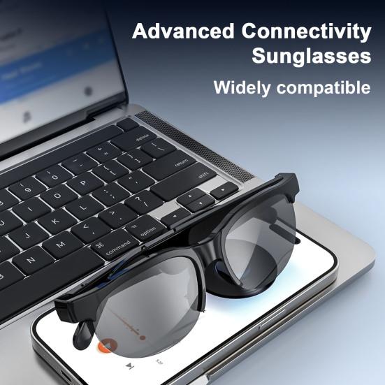 Bluetooth-compatible Smart Glasses Earphone Waterproof Ultralight Stable UV Protection Wireless Sunglasses with Earphones