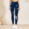 Women Plus Size High Waist Abstract Printed Side Eyelet Lace Up Full Length Leggings