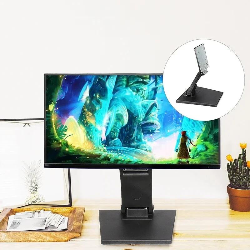 14-24 Inch Folding Metal Monitor Stand, Universal VESA Desktop Screen Bracket for PC Monitors Small TVs Home Office