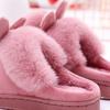 Новые женские зимние домашние теплые домашние тапочки с меховыми кроличьими ушками, мягкая удобная обувь