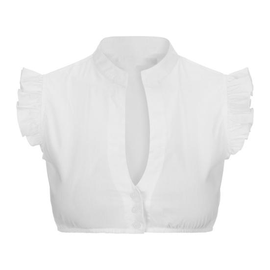 Women Beer Suit Stand Collar Flying Short Sleeve Buttons Placket Traditional Bodywear