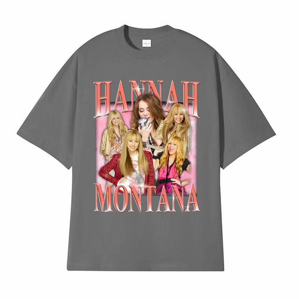 Hannah Montana Vintage 90s Graphic Tshirt Unisex Womens Clothing Aesthetic High Street T Shirts pure Cotton Short Sleeve Tshirts