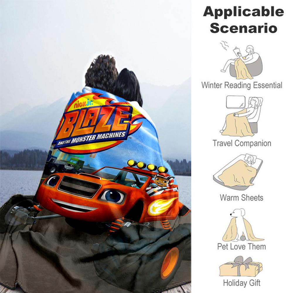 1pc Blaze Machines Outdoor Blanket Lightweight Flannel, Soft & Warm, All-Season Use for Sofa, Outdoor, Camping, Living Room, Office067