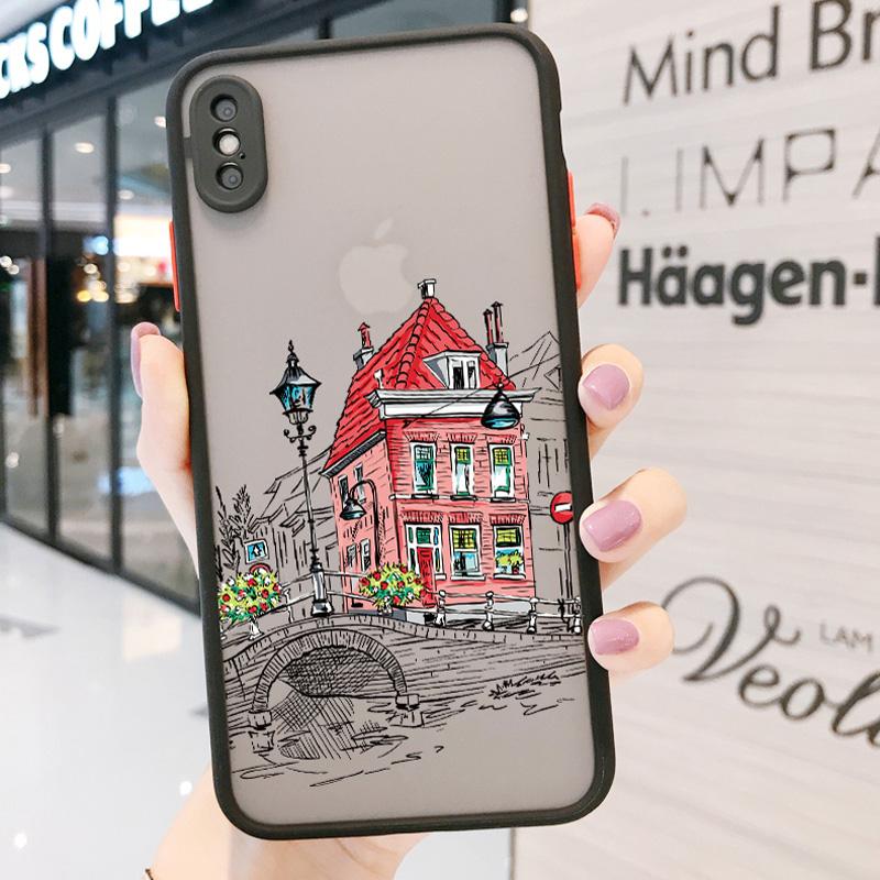 Travelling world travel Street painting Phone Case For Iphone 15 14 13 11 12 Pro Max 7 8 PLUS SE2 X XS XR Hard Matte Back Cover