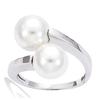 Серебряное кольцо 'Perla' серебро слоновая кость белое (родий) - 17х10 мм