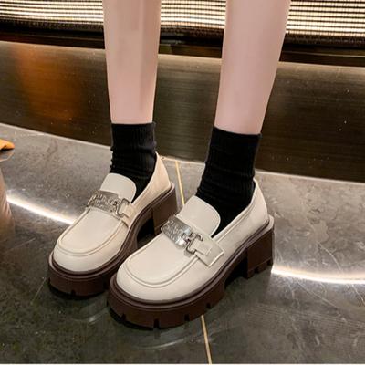 Мода 2024 года, женские туфли-оксфорды без застежек, британский стиль, круглый носок, женская обувь, толстая подошва, повседневные однотонные низкие кроссовки